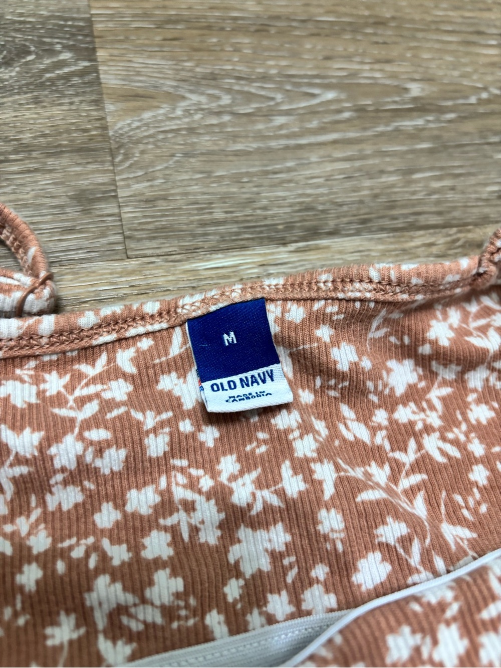 Old Navy Rust Floral Ribbed Dress - Picture 2 of 3